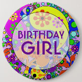 甘カラフルい16誕生日パーティーケーキポップ 缶バッジ (正面)