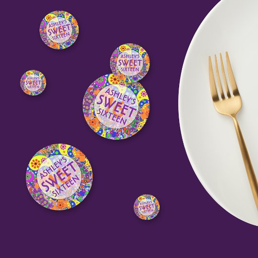 甘カラフルい16誕生日背景 コンフェッティ