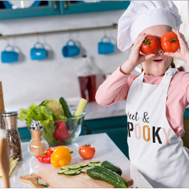 甘カラフルく不気味 |ハッピーハローウィン 子供用エプロン