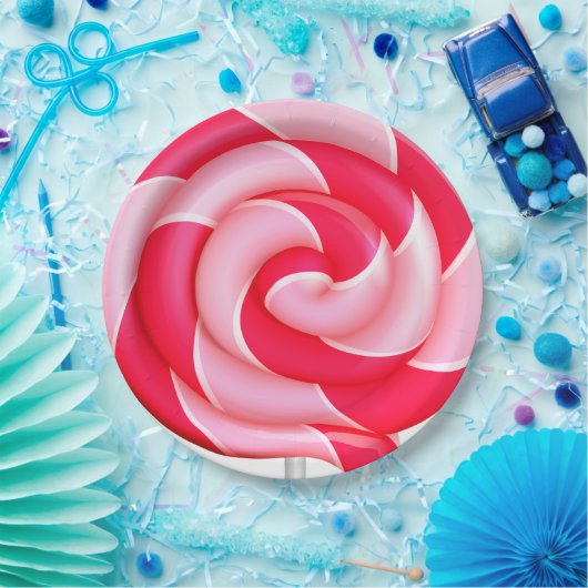 甘カラフル棒つきキャンデー紙プレート ペーパープレート (パーティー)