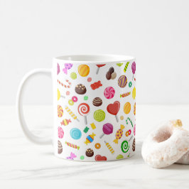 甘カラフル菓子の詰め合わせ模様 コーヒーマグカップ