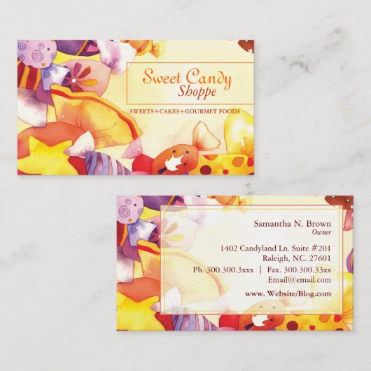 甘カラフル菓子屋 名刺 (正面/裏面)