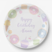 甘カラフル誕生日紙プレート ペーパープレート (正面)