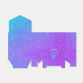 甘ガーリーい16ティール(緑がかった色)パープルグリッター名パーティー フェイバーボックス (折り畳みなし)