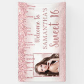 甘ガーリーい16バラ金ゴールドグリッタードリップフォト 横断幕 (縦)