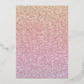甘ガーリーい16バラ金ゴールド書道とグリッター 箔招待状 (裏面)