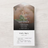 甘シンプルい写真結婚の オールインワン招待状 (内側)