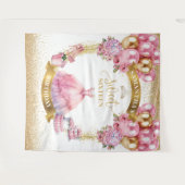 甘スタイリッシュい16タペストリーピンク金ゴールドグリッターバロ タペストリー (正面(横))