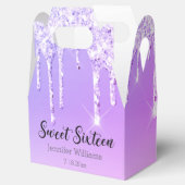 甘スタイリッシュい16紫の銀の滴下グリッター フェイバーボックス (オープン)