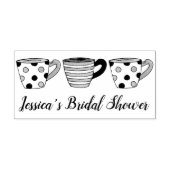 甘ストライプのいお茶パーティーカップブライダルシャワー ラバースタンプ (インプリント)