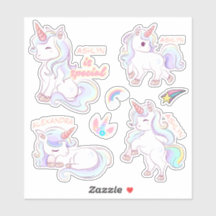 甘パーソナライズされたいキャンディカラーユニコーンの名前ラベル