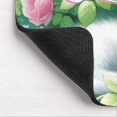 甘パーソナライズされたい白い子猫の昼寝 マウスパッド (コーナー)