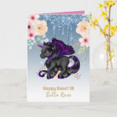 甘パーソナライズされたい16かわいらしユニコーン誕生日カード カード (黄色い花)