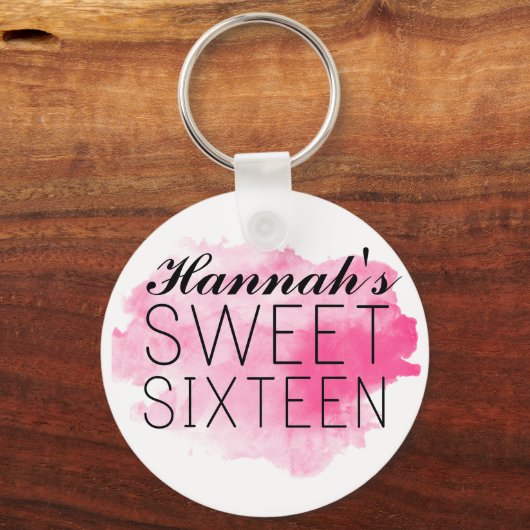 甘パーソナライズされたい16キーチェーンの特典/ギフトピンク キーホルダー (正面)