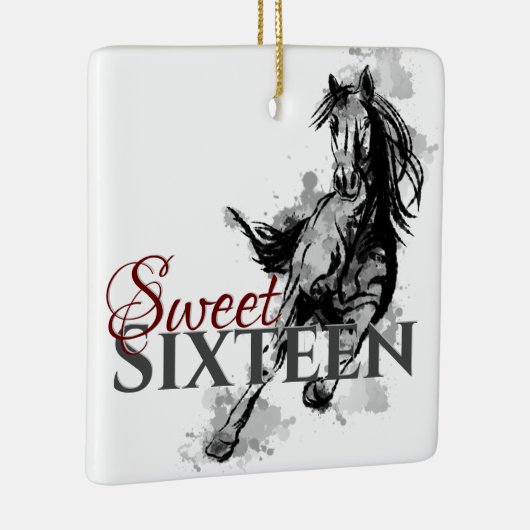 甘パーソナライズされたい16ギャロピンホースのクリスマス セラミックオーナメント (右)
