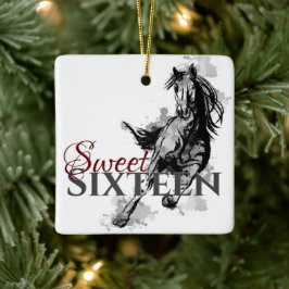 甘パーソナライズされたい16ギャロピンホースのクリスマス セラミックオーナメント