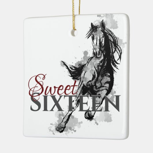 甘パーソナライズされたい16ギャロピンホースのクリスマス セラミックオーナメント (左)