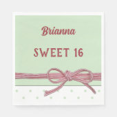 甘パーソナライズされたい16バウ水玉模様 スタンダードランチョンナプキン (正面)