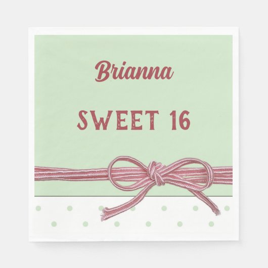 甘パーソナライズされたい16バウ水玉模様 スタンダードランチョンナプキン (正面)