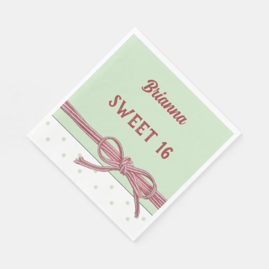 甘パーソナライズされたい16バウ水玉模様 スタンダードランチョンナプキン (角)