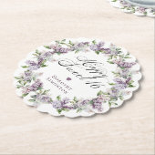 甘パーソナライズされたい16紫薄紫花 ペーパーコースター (アングル)