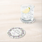 甘パーソナライズされたい16紫薄紫花 ペーパーコースター (インサイチュ)