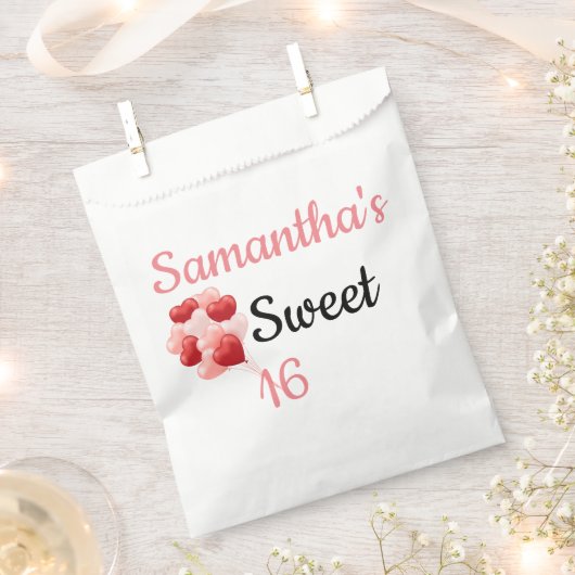 甘パーソナライズされたい16誕生日のバッグ フェイバーバッグ (クリップ留めされた状態)