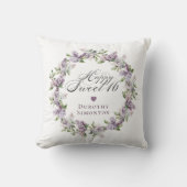 甘パーソナライズされたい16誕生日ギフトパープル薄紫 クッション (正面)