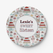 甘パーソナライズされたい16誕生日紙プレート ペーパープレート (正面)