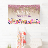 甘パーソナライズされたい16 |フローラ滴下グリッター 横断幕 (インサイチュ)