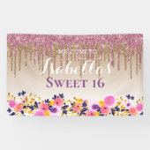 甘パーソナライズされたい16 |フローラ滴下グリッター 横断幕 (横)