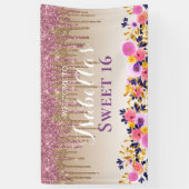 甘パーソナライズされたい16 |フローラ滴下グリッター 横断幕 (縦)
