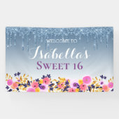 甘パーソナライズされたい16 |フローラ滴下グリッター 横断幕 (横)