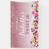 甘パーソナライズされたい16 |フローラ滴下グリッター 横断幕 (縦)