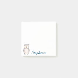 甘パーソナライズされた水色フクロウ ポストイット