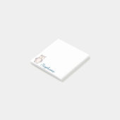 甘パーソナライズされた水色フクロウ ポストイット (アングル)