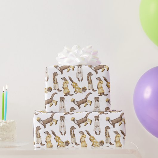 甘ファンシーいイタチ ラッピングペーパー (パーティーギフト)