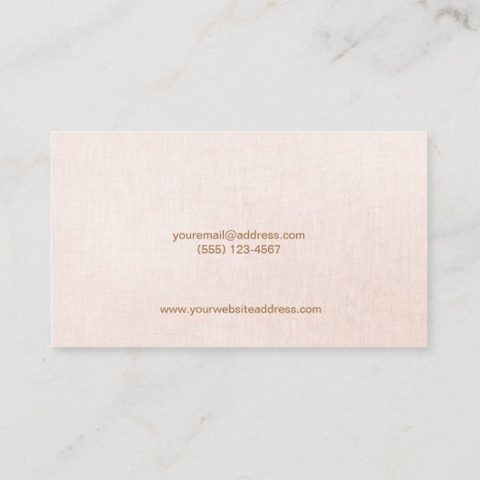 甘ミニマルい淡いピンクのリネンの外観 名刺 (裏面)