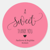 甘モダンいお二人の名結婚前&日付 ラウンドシール (正面)