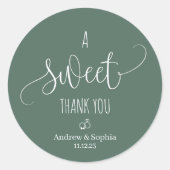 甘モダンいお二人の名結婚前&日付 ラウンドシール (正面)