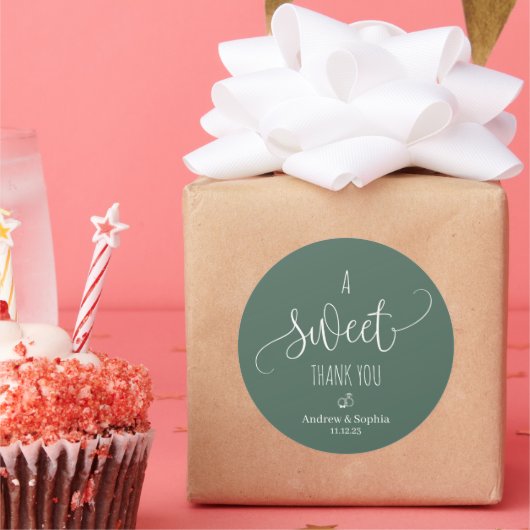 甘モダンいお二人の名結婚前&日付 ラウンドシール (パーティー)