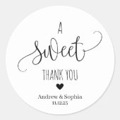 甘モダンいお二人の名結婚前&日付 ラウンドシール (正面)