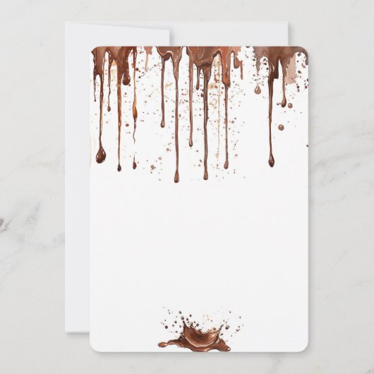 甘モダンいチョコレートケーキ誕生日パーティー 招待状 (裏面)