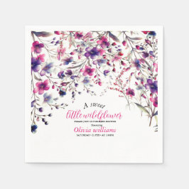 甘モダンい小さな野生の花ピンクベビー スタンダードカクテルナプキン