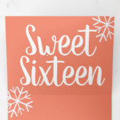 甘モダンい16の散在する雪 三つ折り招待状 (内部最初)