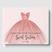 甘モダンい16スクリプトドレス誕生日カスタム ゲストブック (正面)