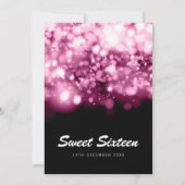甘モダンい16パーティーピンクきらめくライト 招待状 (裏面)