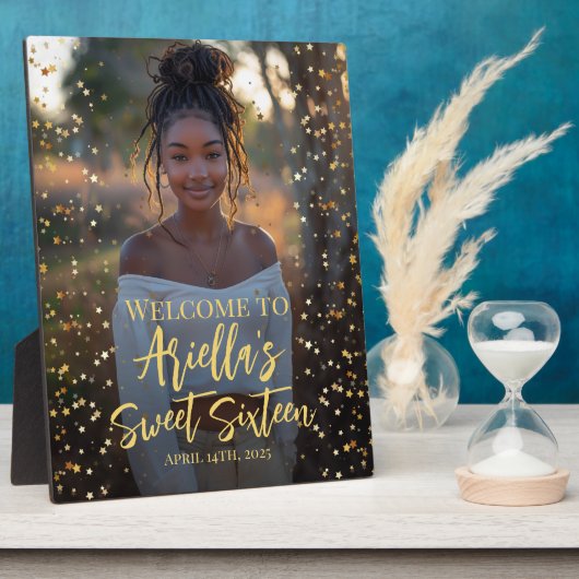 甘モダンい16パーティーフォトウェルカムサインテーブル フォトプラーク (側面)