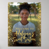 甘モダンい16パーティー写真ウェルカムサイン ポスター (正面)