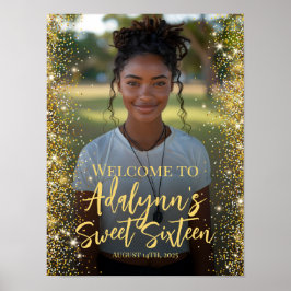 甘モダンい16パーティー写真ウェルカムサイン ポスター